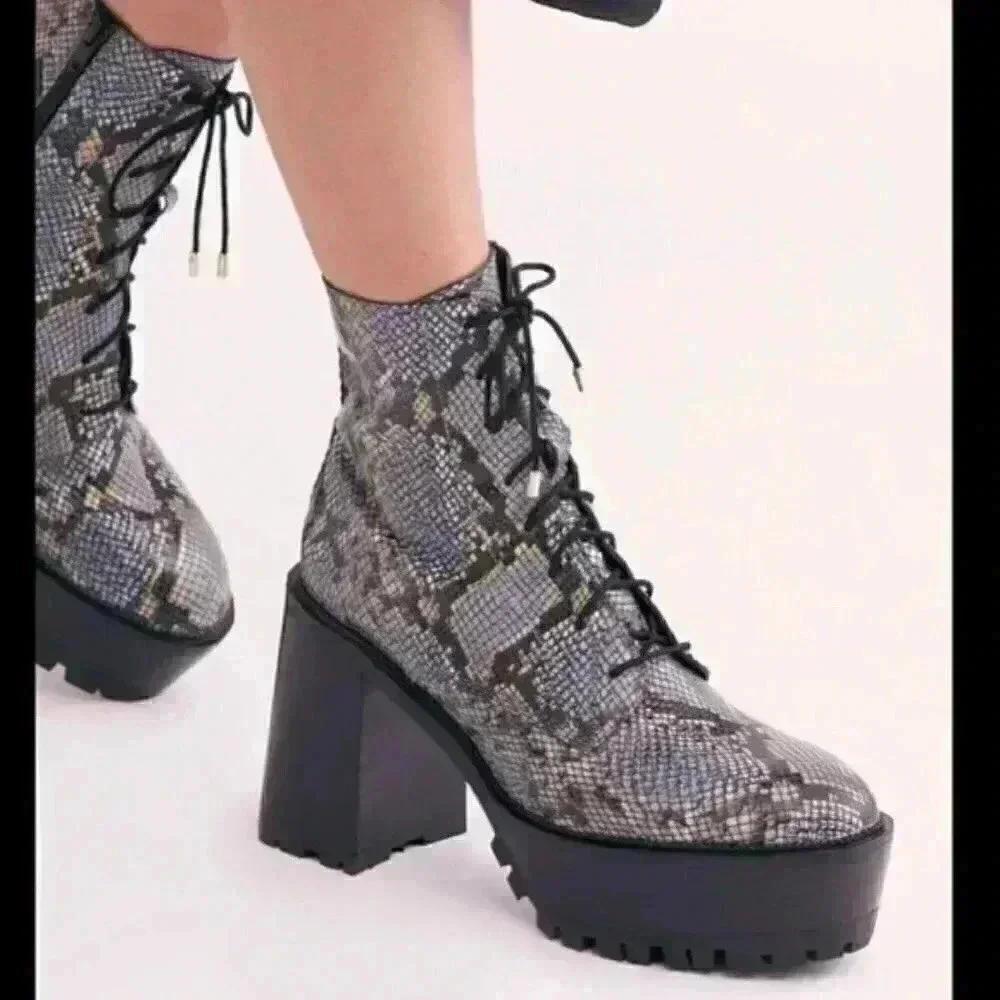 Free People High Point Snake Print Boots